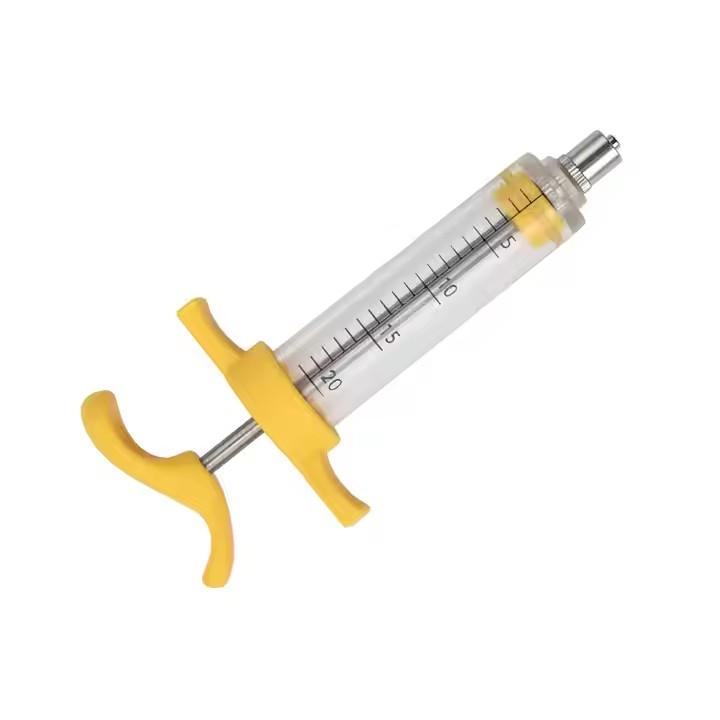 Veterinary Syringe/injector TPX Material for Animals 20ml Un-ajustable